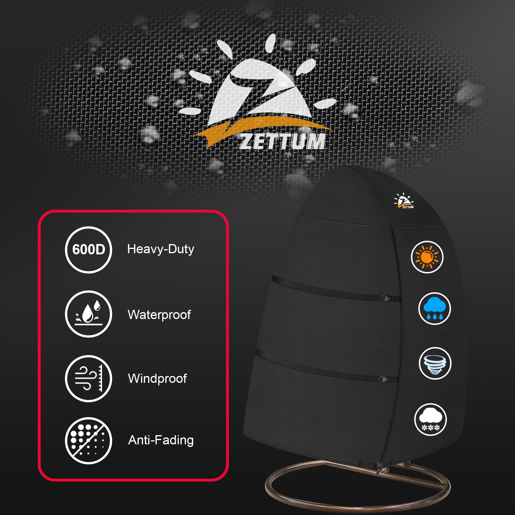 Zettum cover next to measuring tape, ensures correct size fit