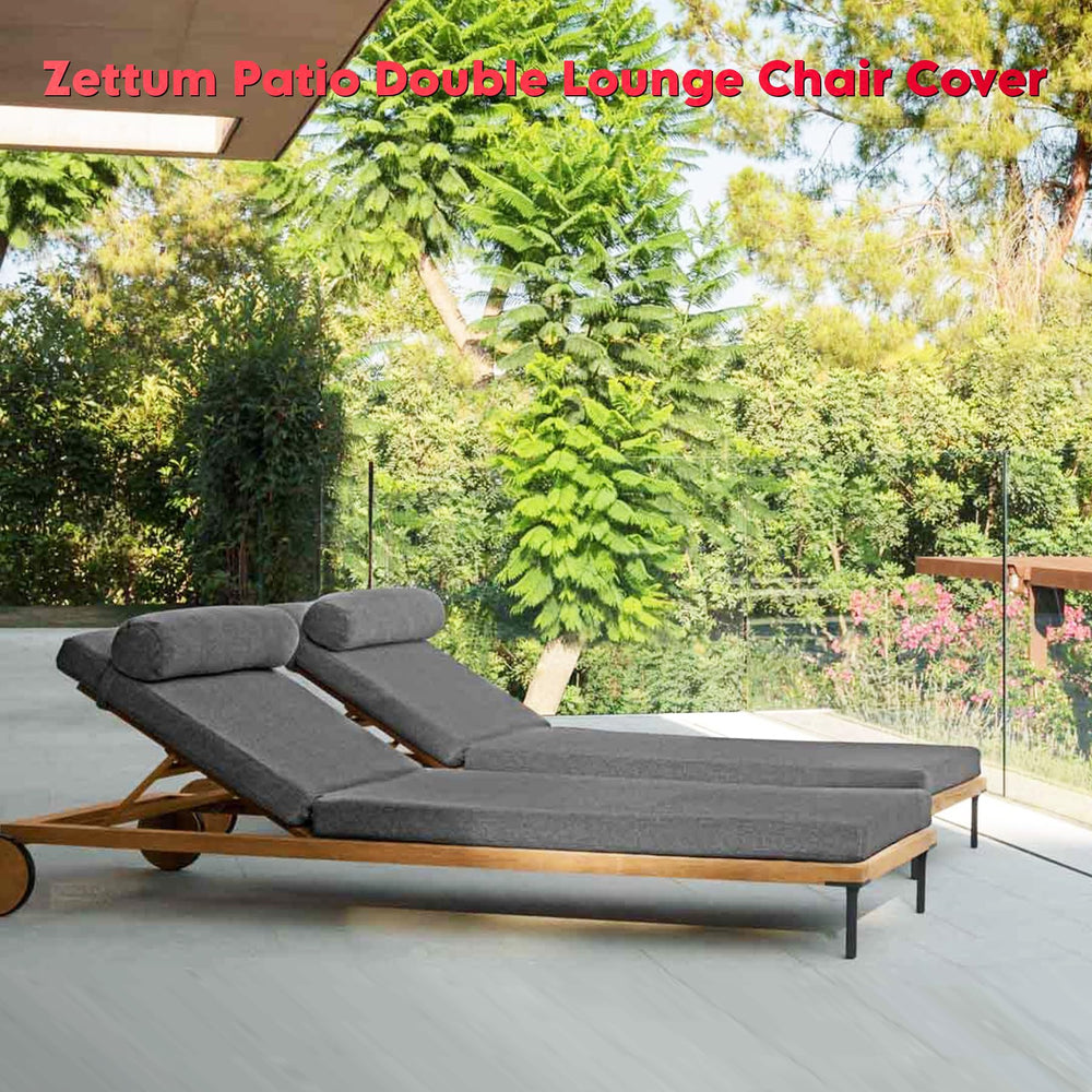 Zettum side profile showing cover over cushions to protect from sun and dirt