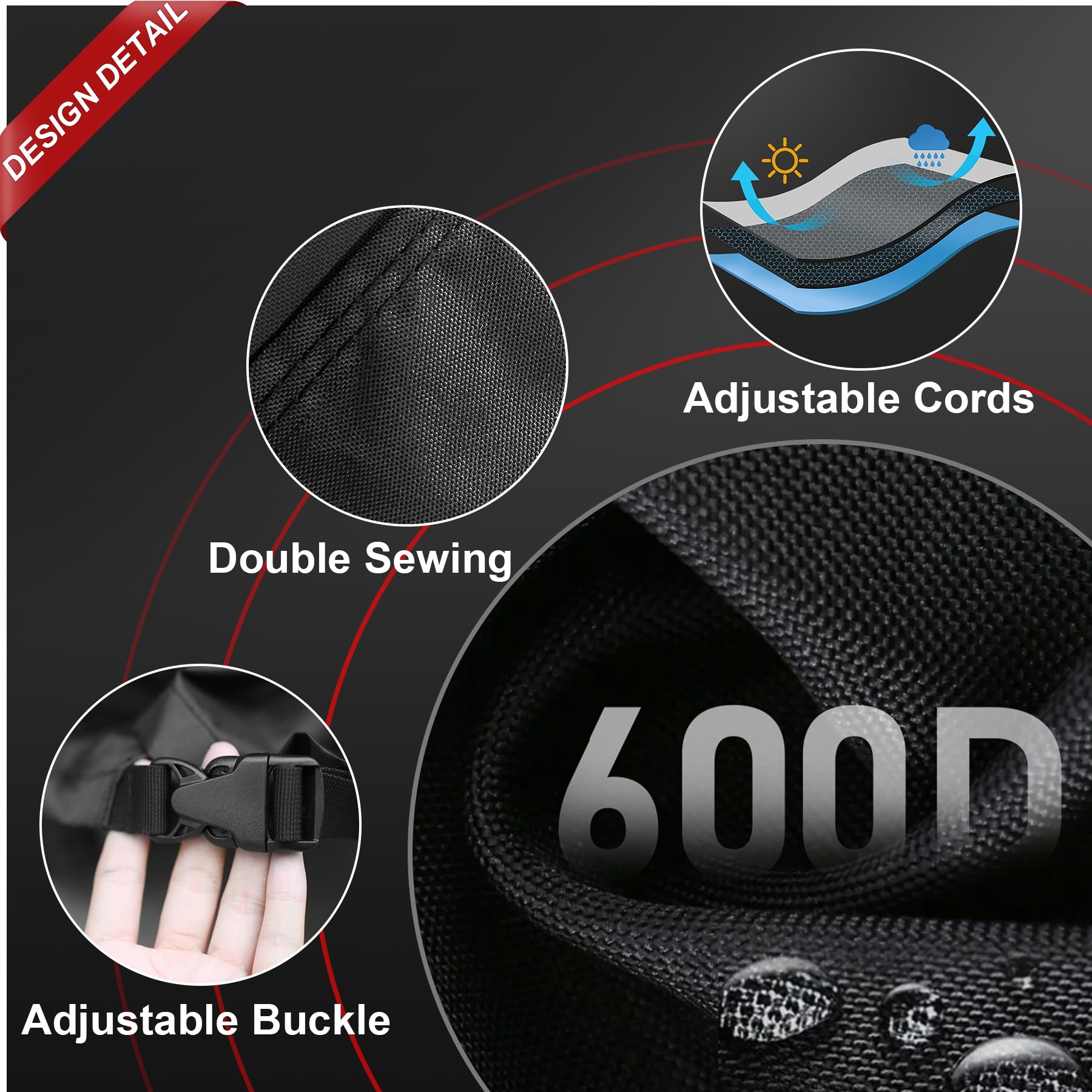 Zettum cover with measuring tape showing 86-inch fit for correct sizing