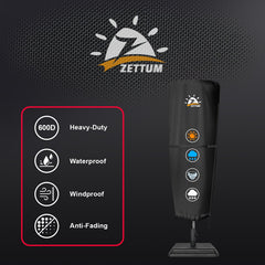 Zettum collapsible support pole in place for easy cover installation