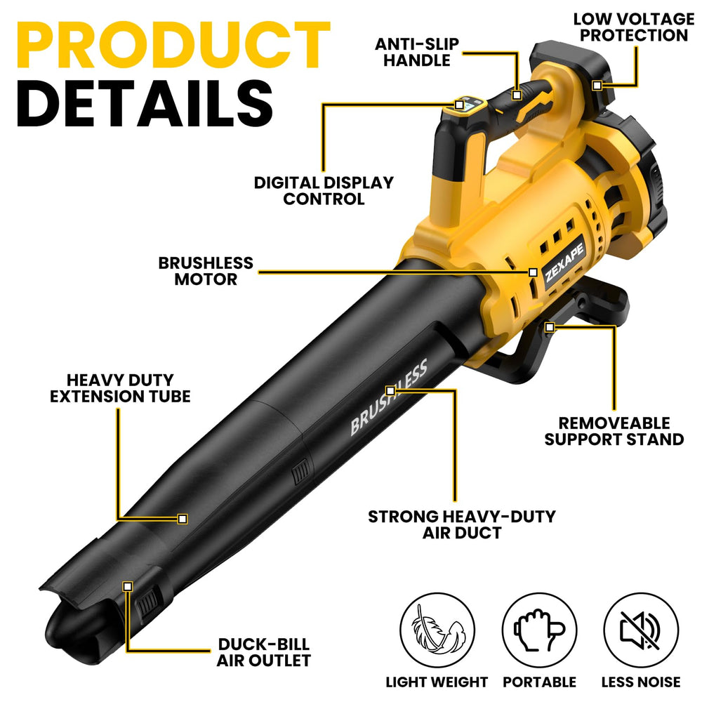 ZEXAPE with DEWALT battery mounted showing compatibility and convenience