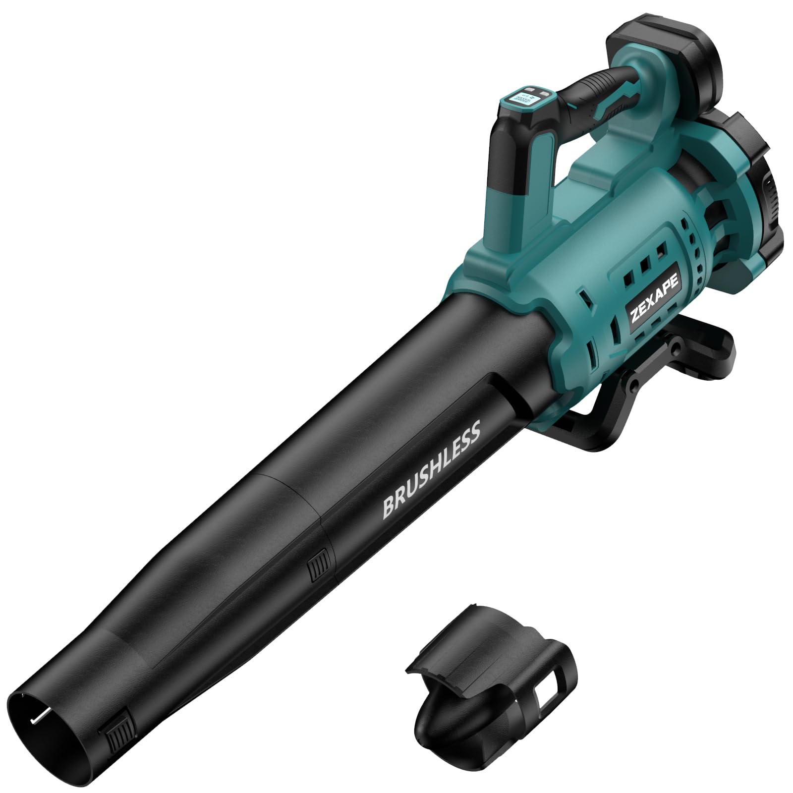 ZEXAPE front angle blower showing compact profile and fast cleanup