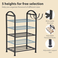 ZEXVIDA adjustable height settings with visual guide for different log sizes