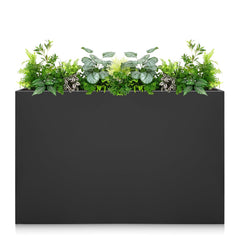Zezgeuro front view of galvanized planter showing durable weatherproof finish