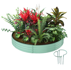 ZFHgarden front view round planter showing durable galvanized finish and elegant profile