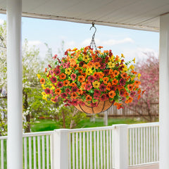 ZFProcess hanging basket in use on porch creating instant curb appeal