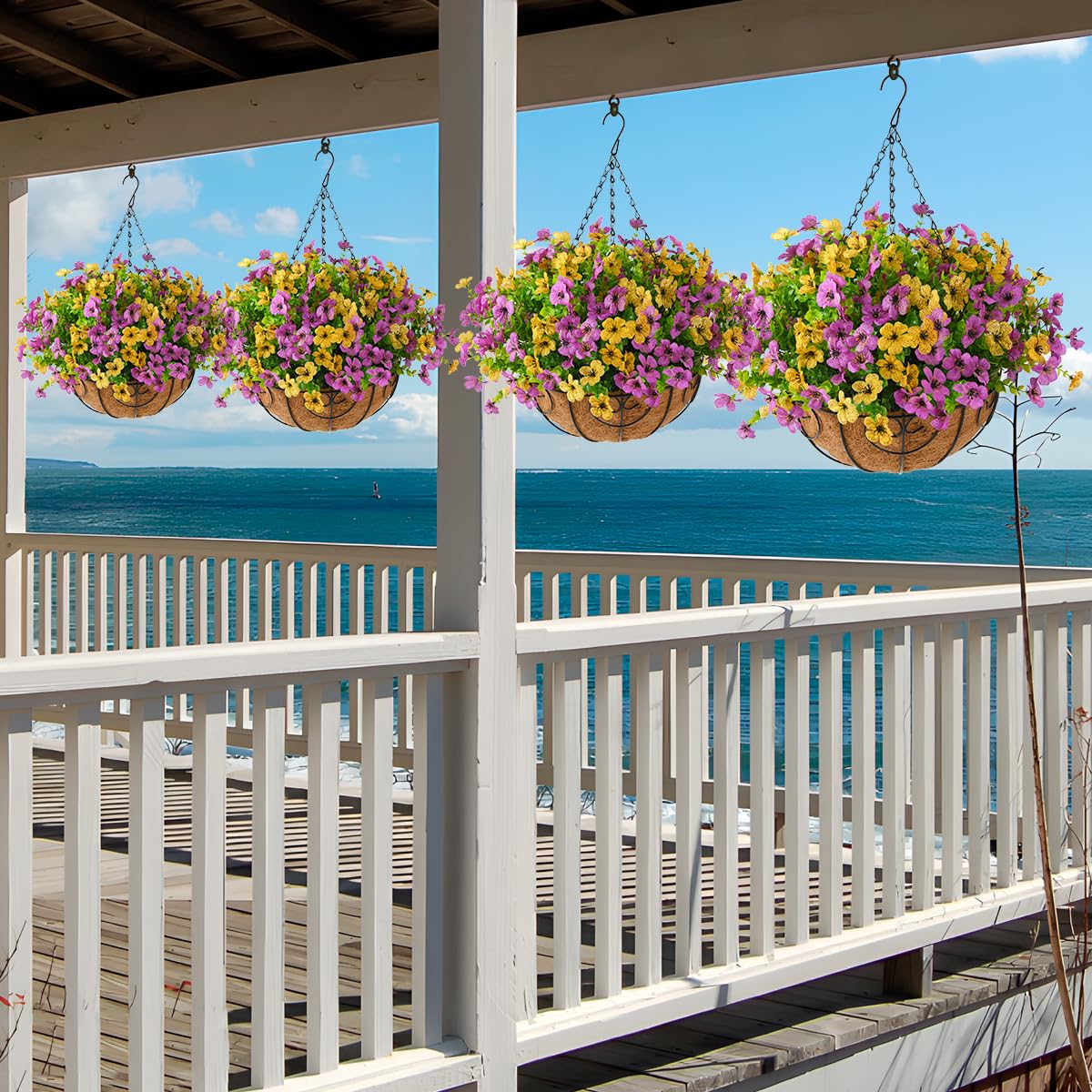ZFProcess hanging basket beside chair showing scale and instant visual impact