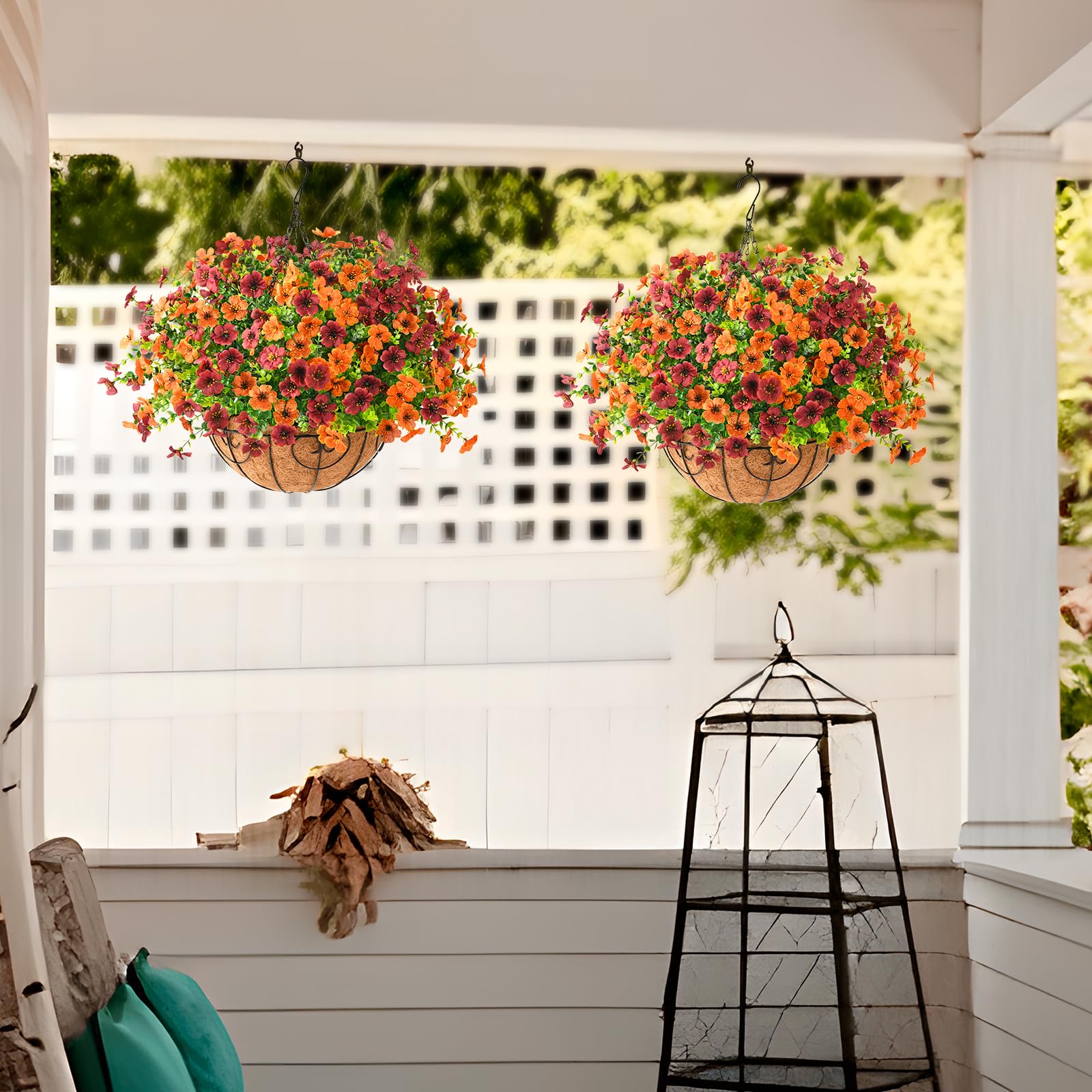 ZFProcess styled porch display demonstrating instant fall curb appeal with no maintenance