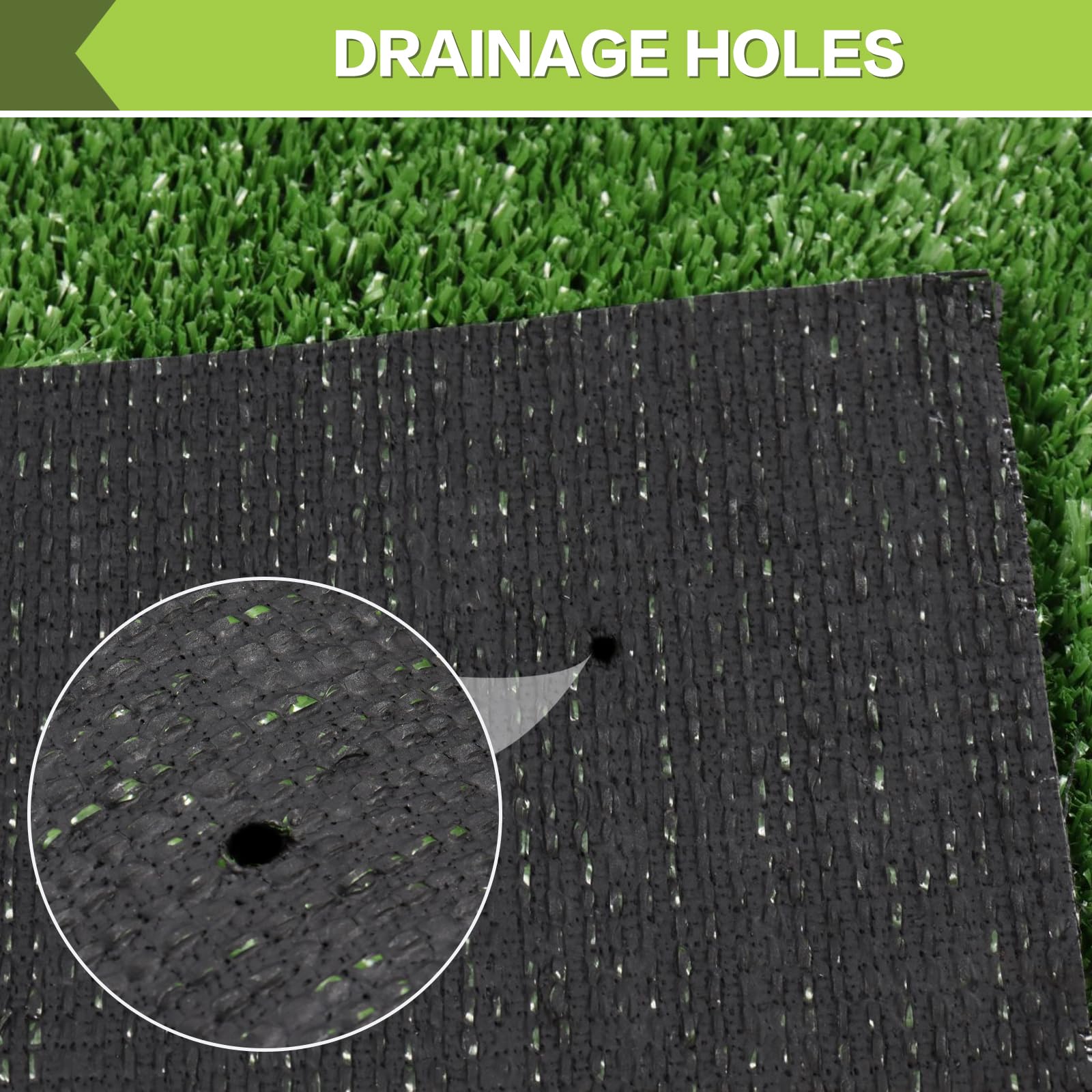 ZGR HOME&GARDEN backing detail with drainage holes for fast drying and easy cleaning