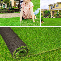 ZGR HOME&GARDEN front view of packaged turf showing neat roll and dimensions benefit low-effort install