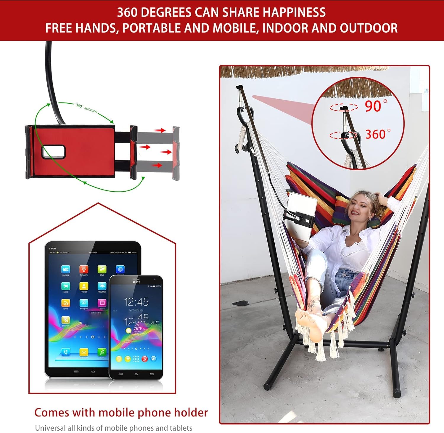 ZGZEYU phone holder rotated demonstrating hands-free device convenience