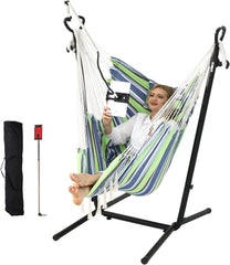 ZGZEYU front view of hammock chair showing bohemian tassels and comfort