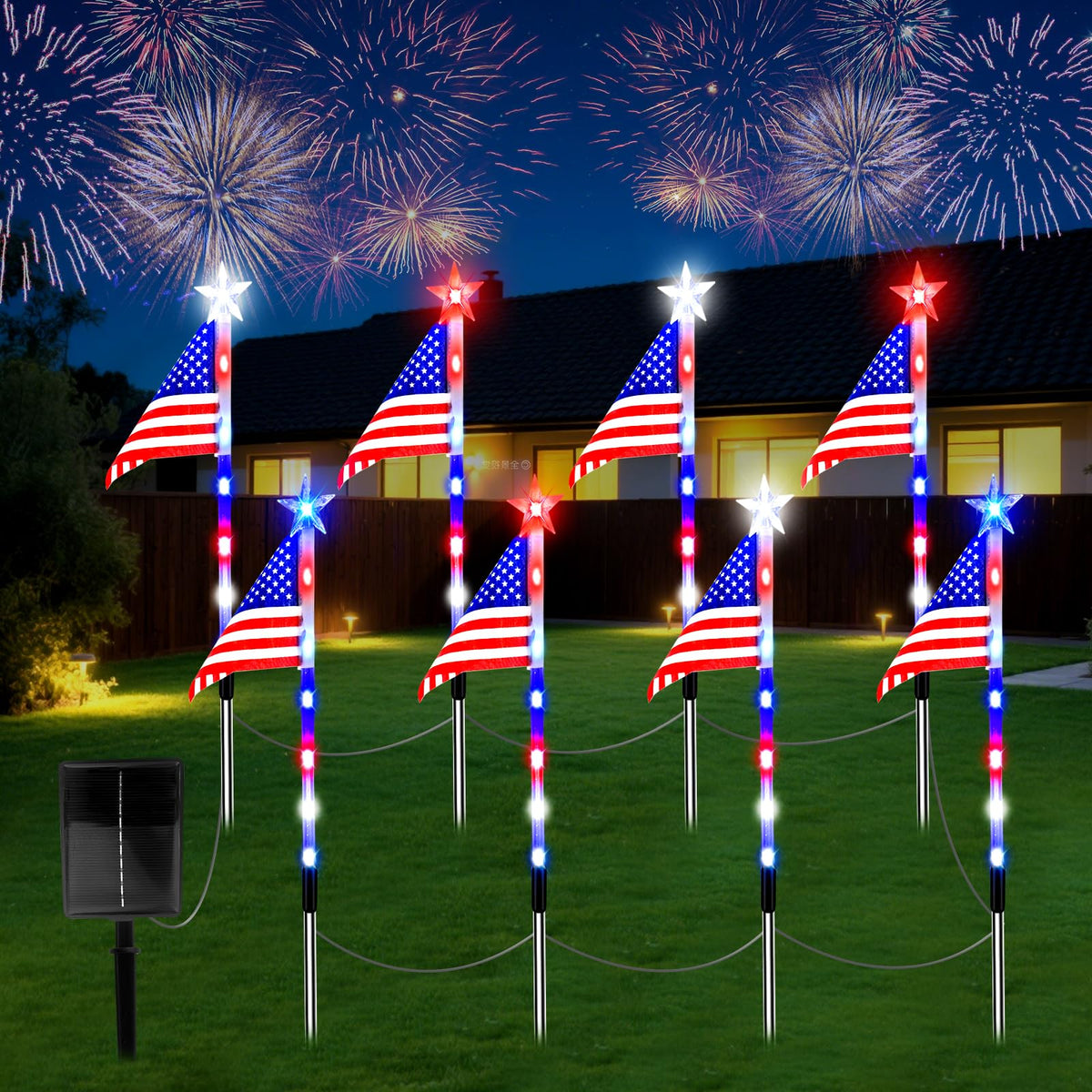 Zhaoray front view of 8-pack flags showing full set and quick setup benefit