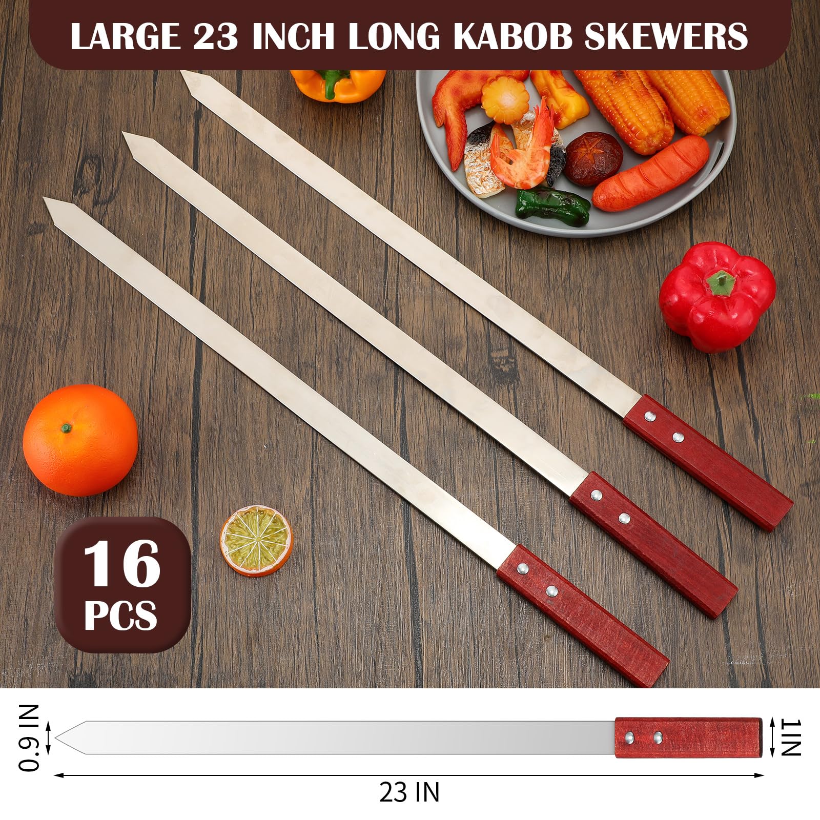 Zhehao close-up of long flat stainless shaft for stable grilling benefit