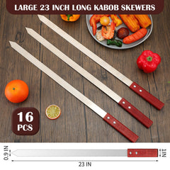 Zhehao close-up of long flat stainless shaft for stable grilling benefit