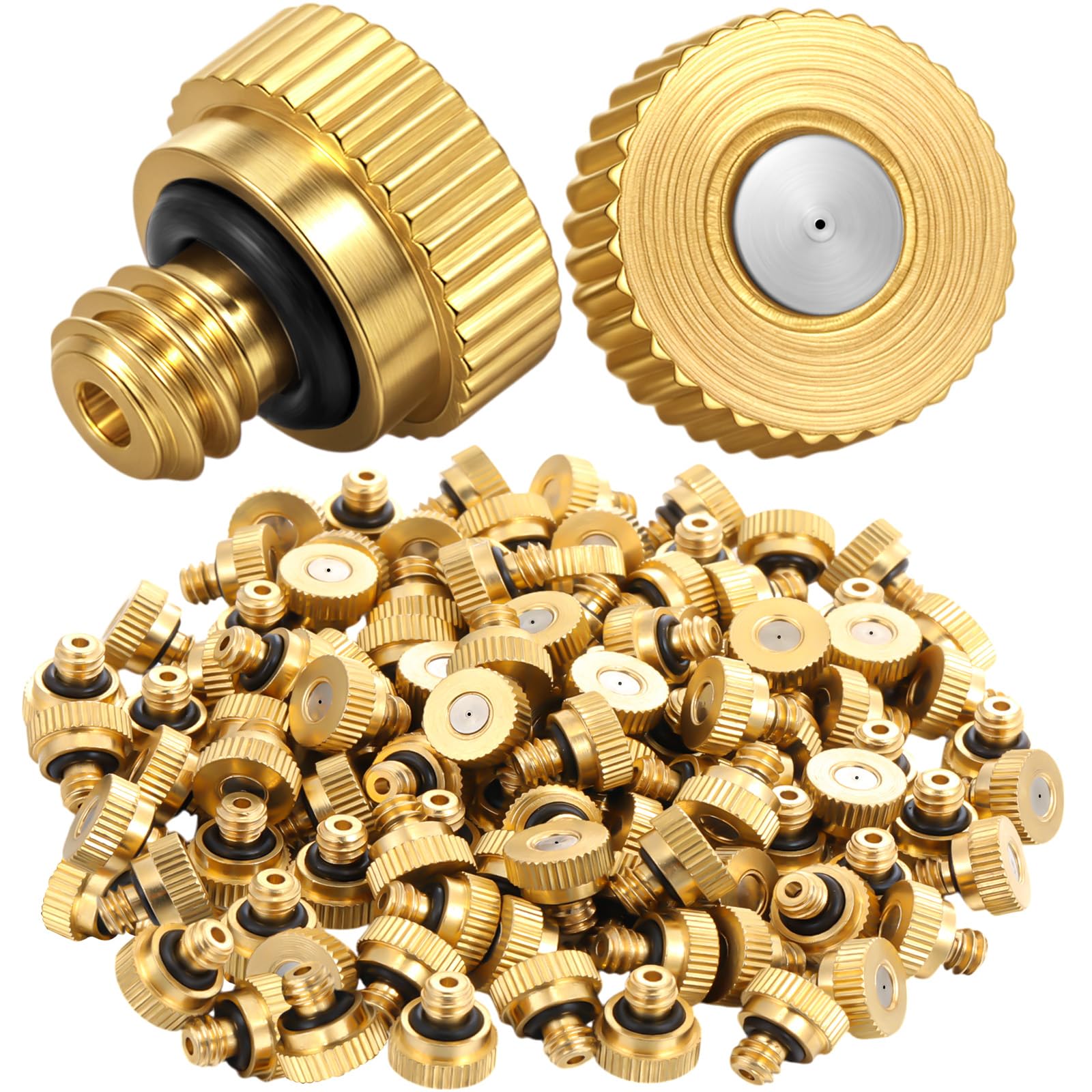 Zhengmy brass nozzles front view showing full 100-piece pack and robust build, durable replacement