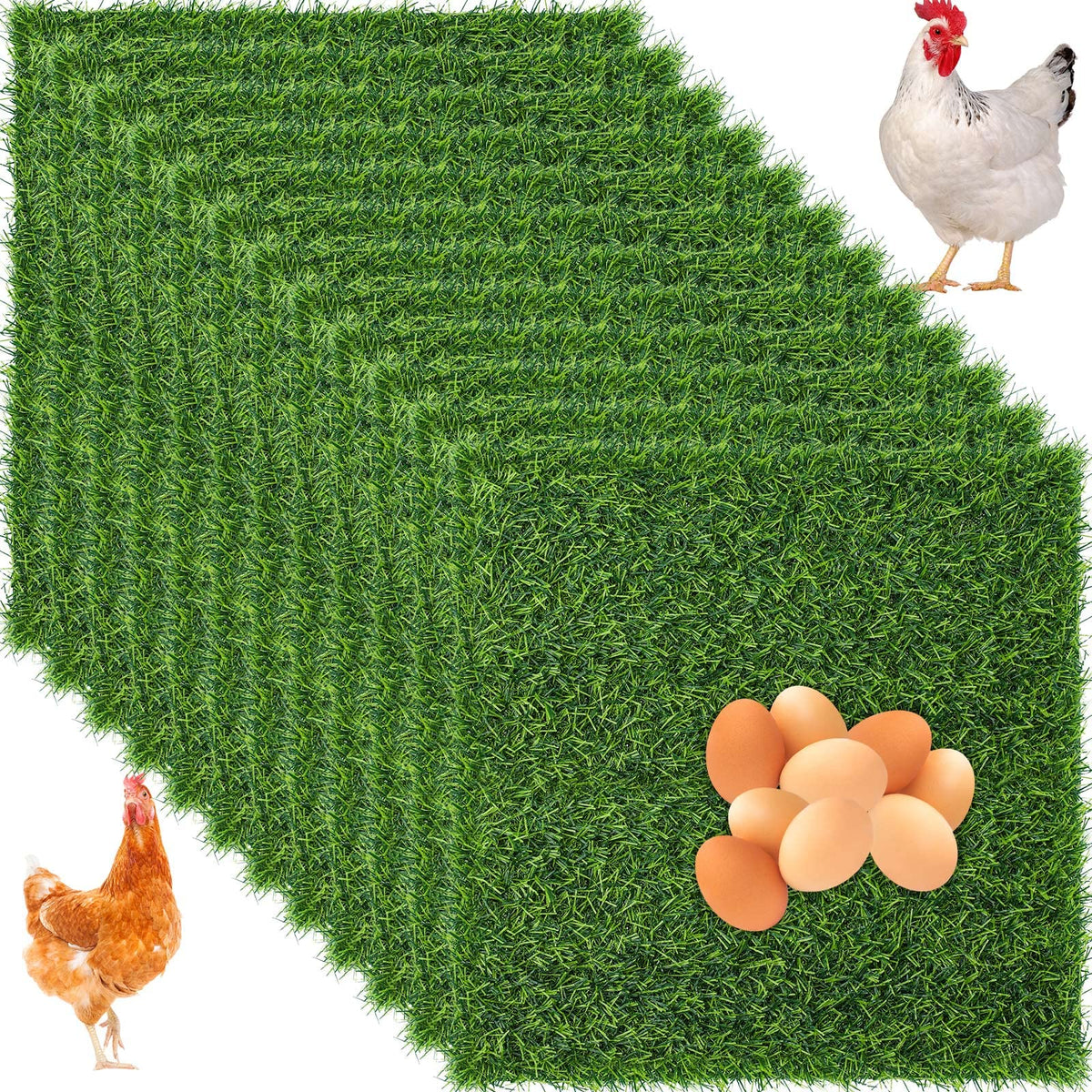 Zhengmy front view of 12-pack nesting pads showing packaging and bright green turf benefit hygiene