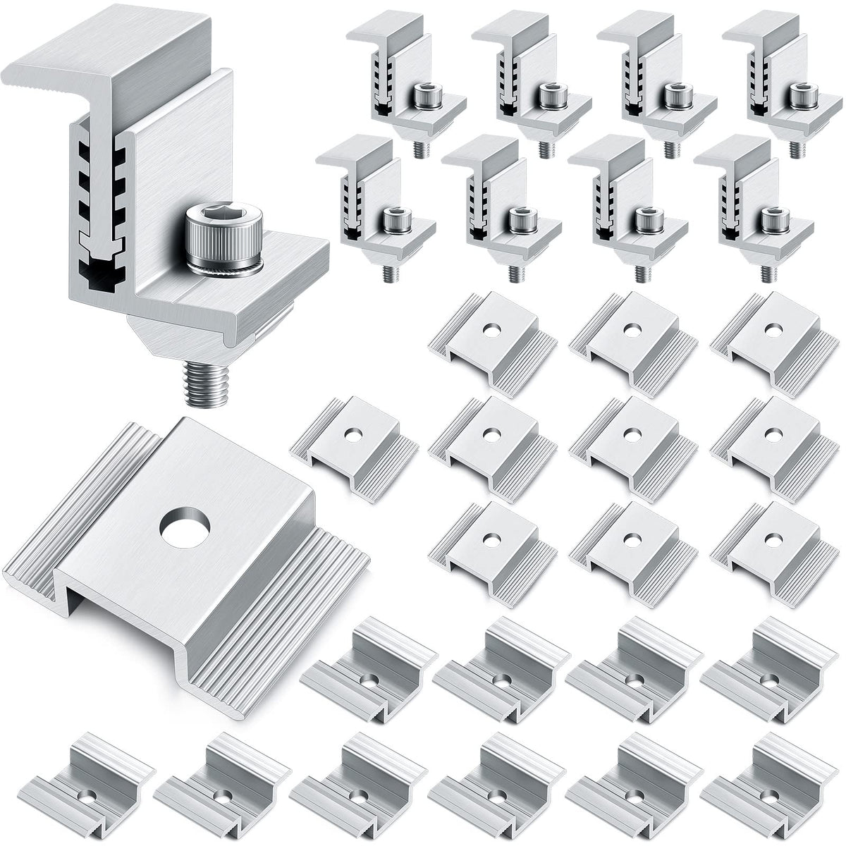 Zhengmy front view clamp kit showing organized 28-piece set and quick install benefit
