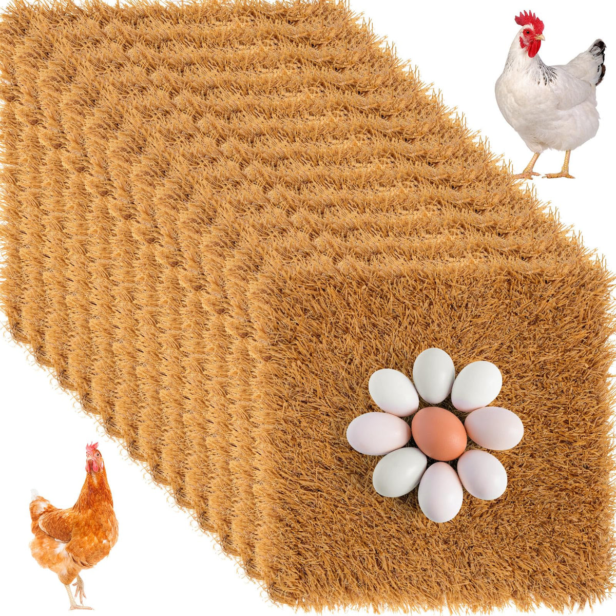 Zhengmy front view of brown nesting pads showing neat stack and benefit of ready replacement