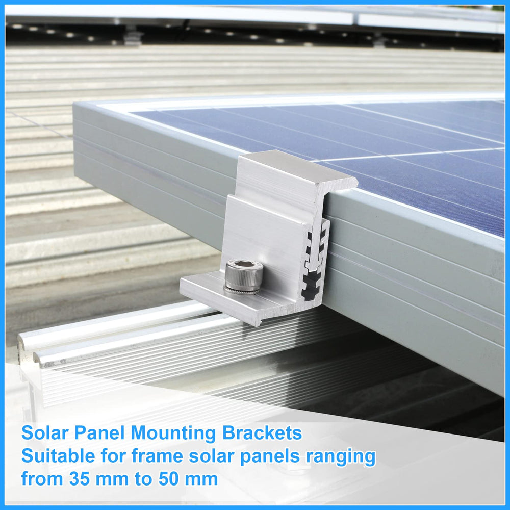 Zhengmy clamps in use on rooftop array illustrating secure PV panel installation