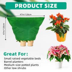 Zhengmy cover in use over a potted shrub providing frost protection benefit