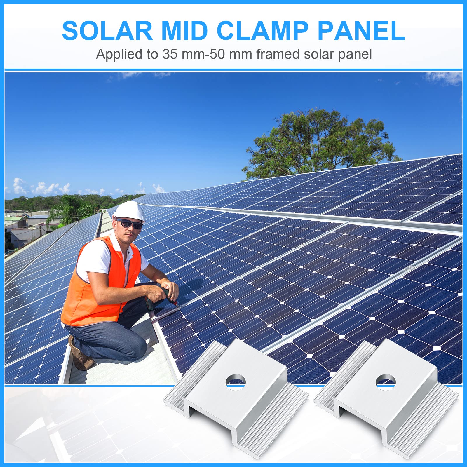 Zhengmy mid clamp installed on rail demonstrating stable panel connection benefit