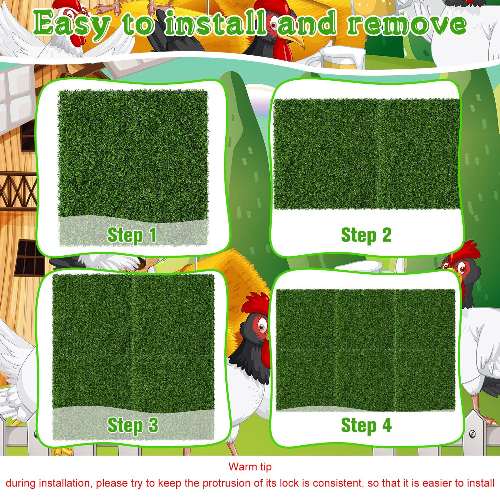 Zhengmy stacked pads ready for rotation and washing to simplify coop maintenance