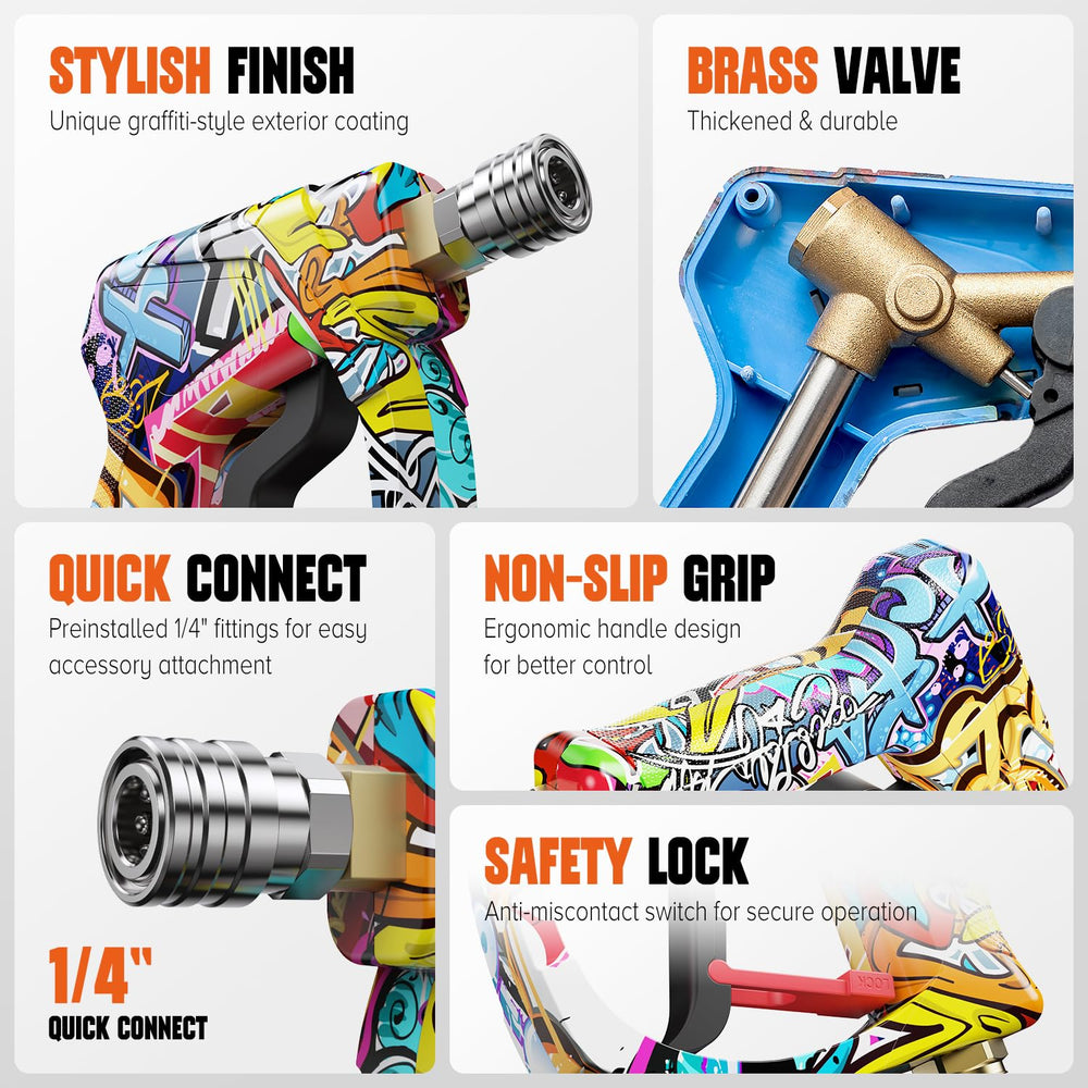 Zhevebaga gun in use washing a car demonstrating control and reduced hand strain