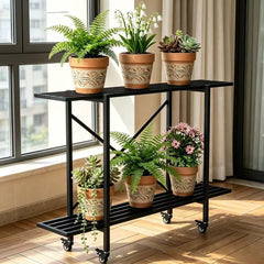 Zhongma front view full stand showing slim footprint and sturdy two-tier display