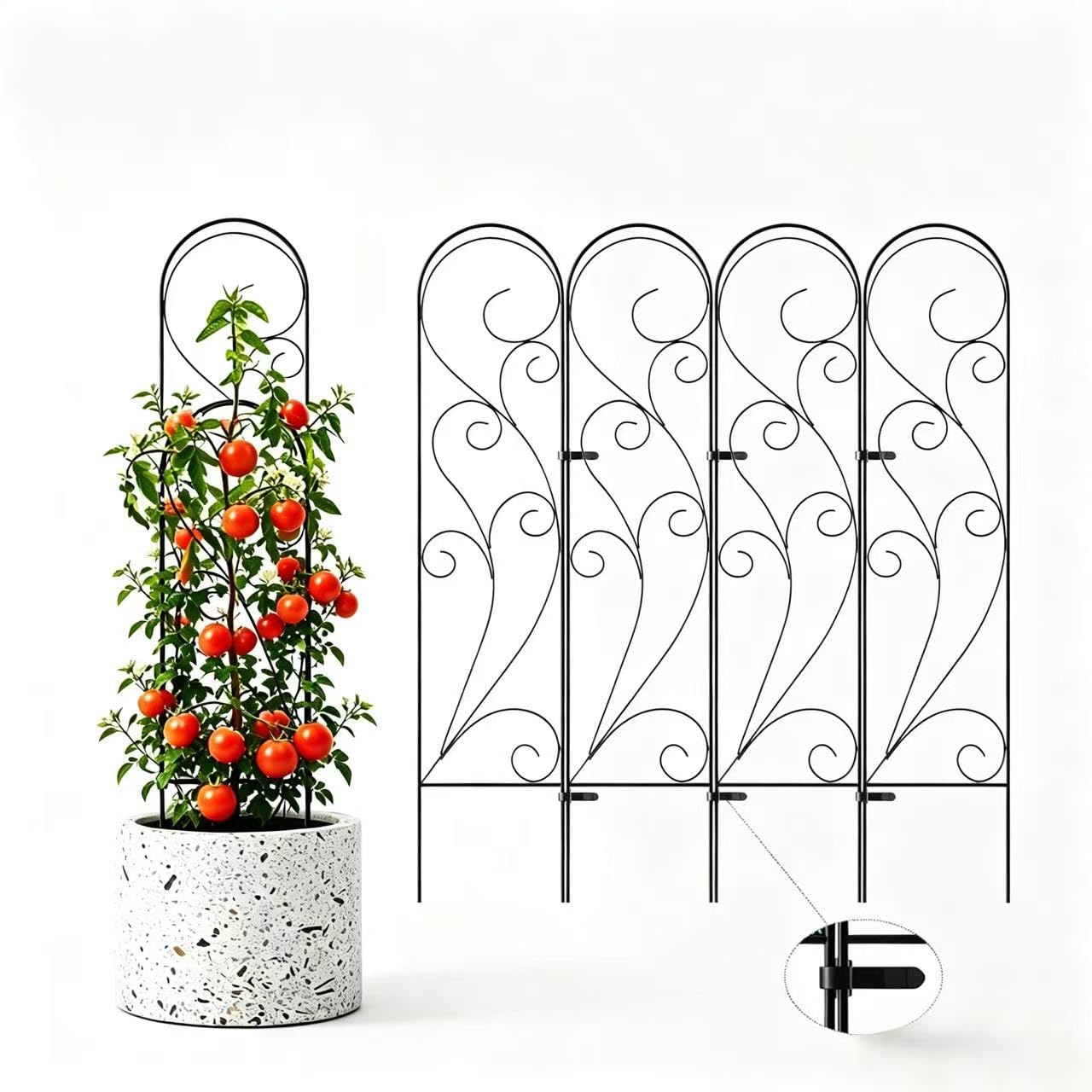 Zhongma front view of four trellises showing compact pack and ready-to-use benefit