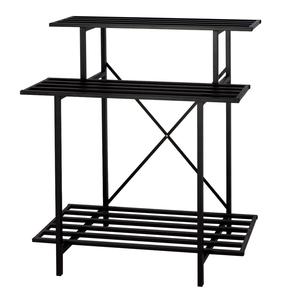Zhongma front view showing three-tier display and sturdy steel construction benefit