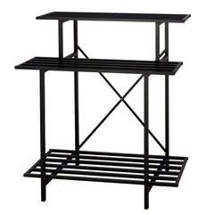 Zhongma front view showing three-tier display and sturdy steel construction benefit