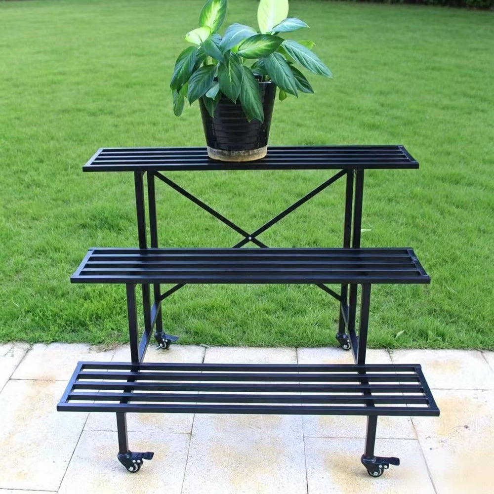 Zhongma plant stand on a balcony with plants showing practical outdoor lifestyle benefit