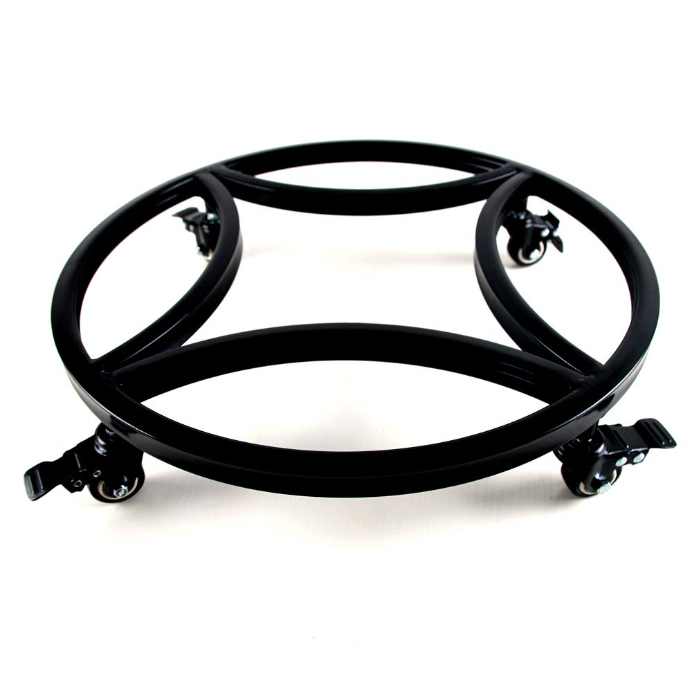 Zhongma front view of round plant caddy showing stable base and wheels, protects floors