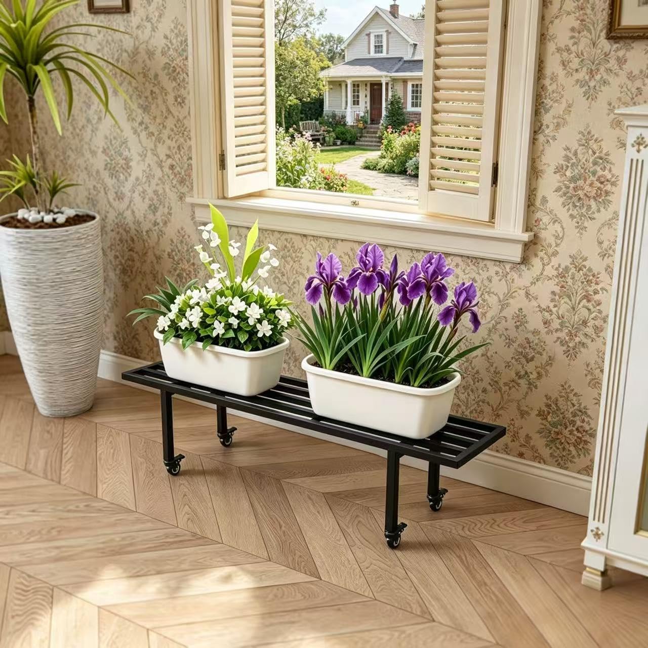 Zhongma side profile with potted plant demonstrating low-profile elevation