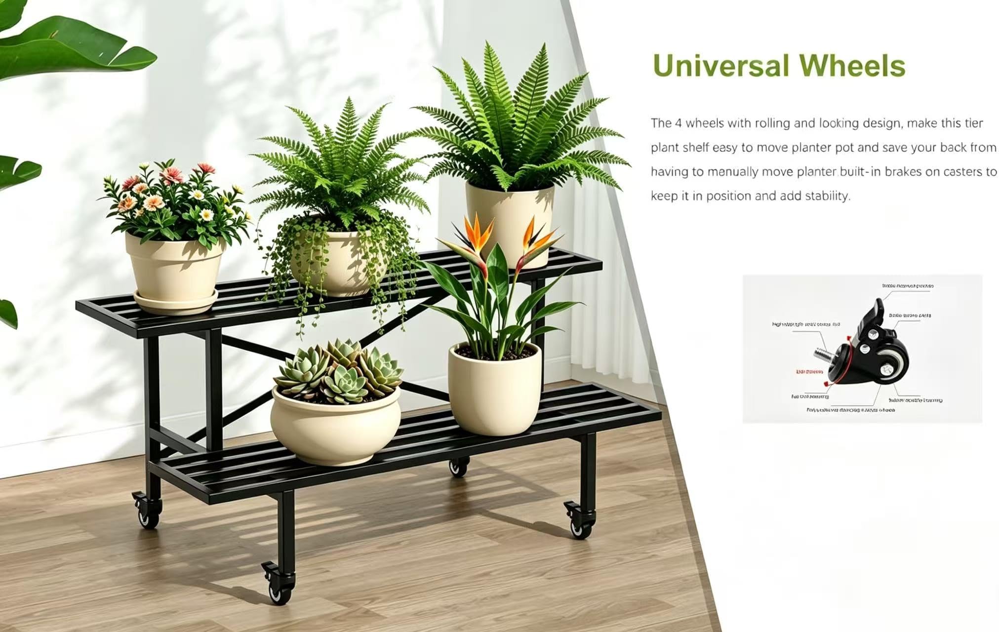 Zhongma top tier detail showing shelf depth and pot placement support benefit
