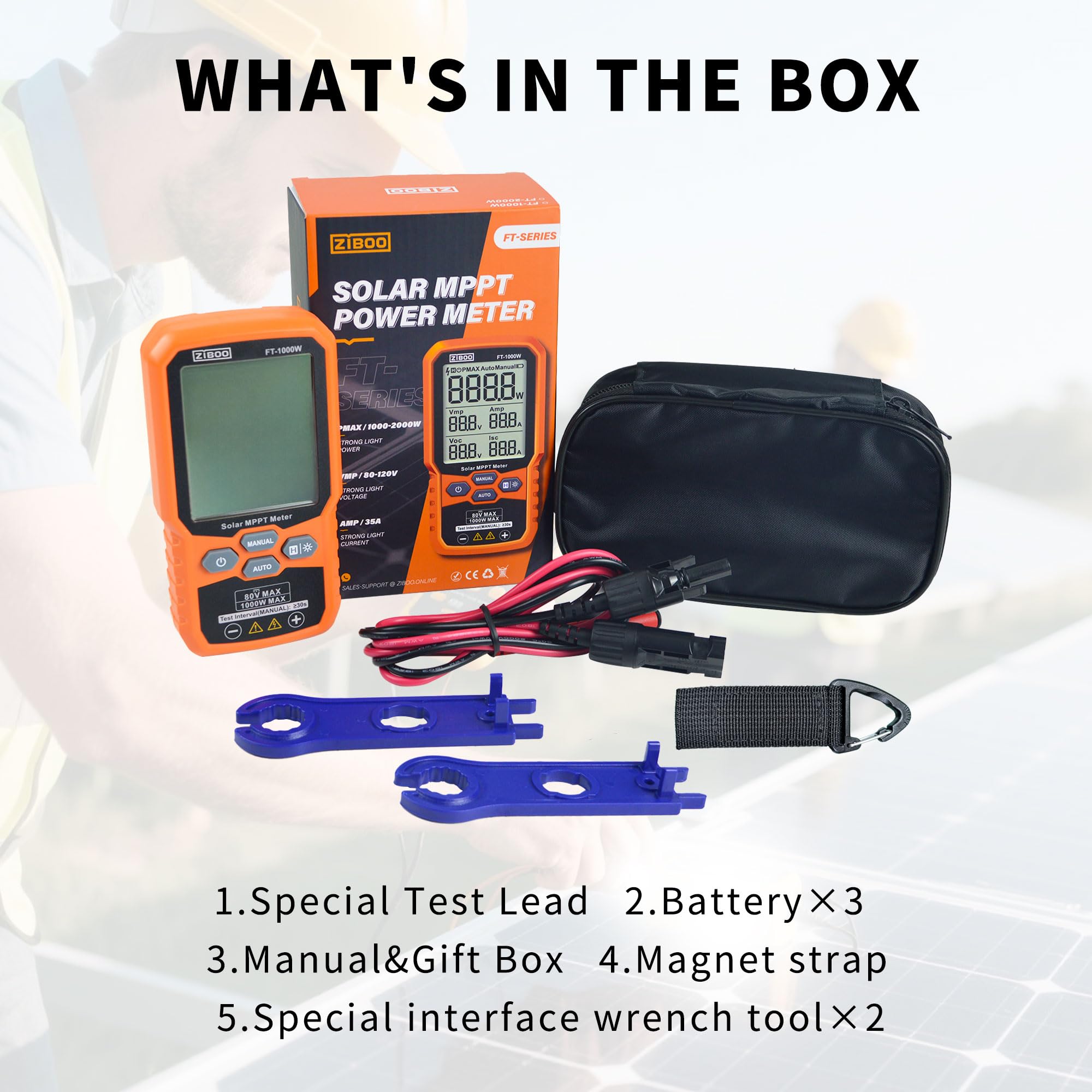 ZIBOO FT-1000W safety and spec label close-up, certified safe use benefit