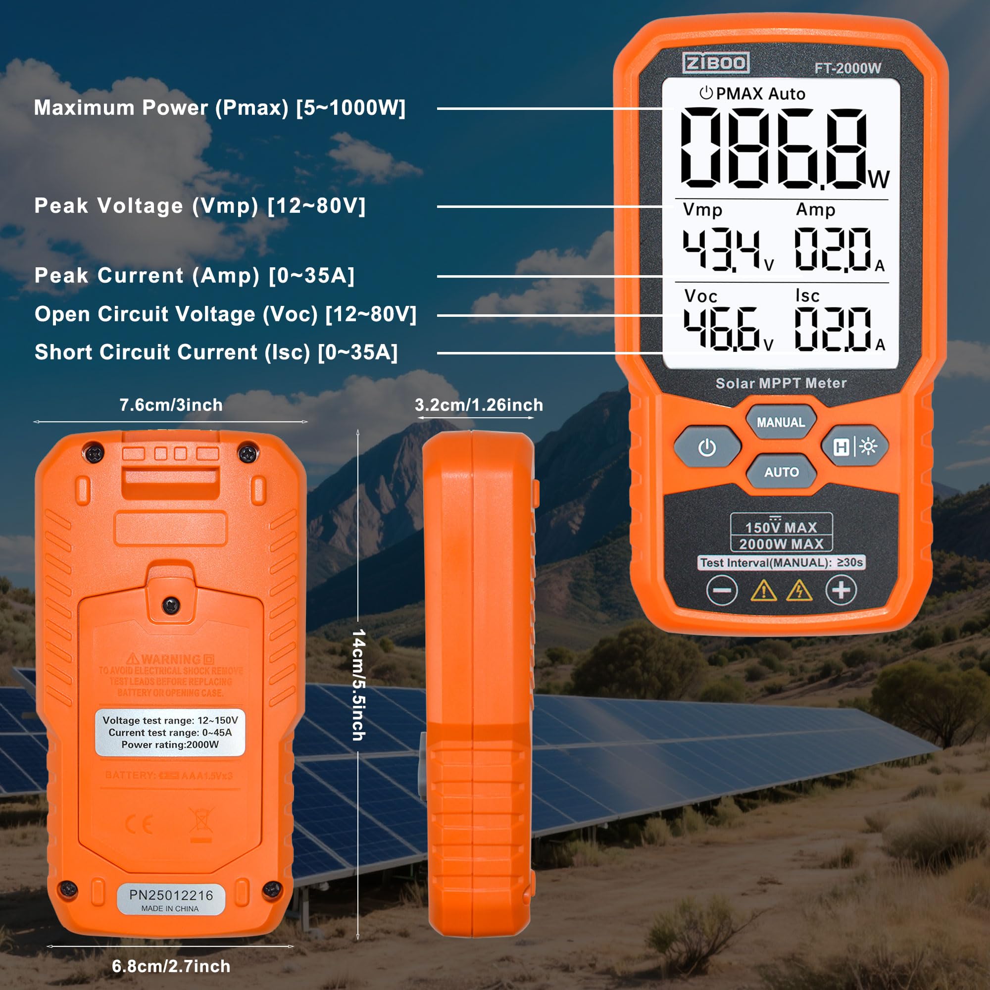 ZIBOO FT-2000W comparación de tamaño junto a regla, beneficio portabilidad