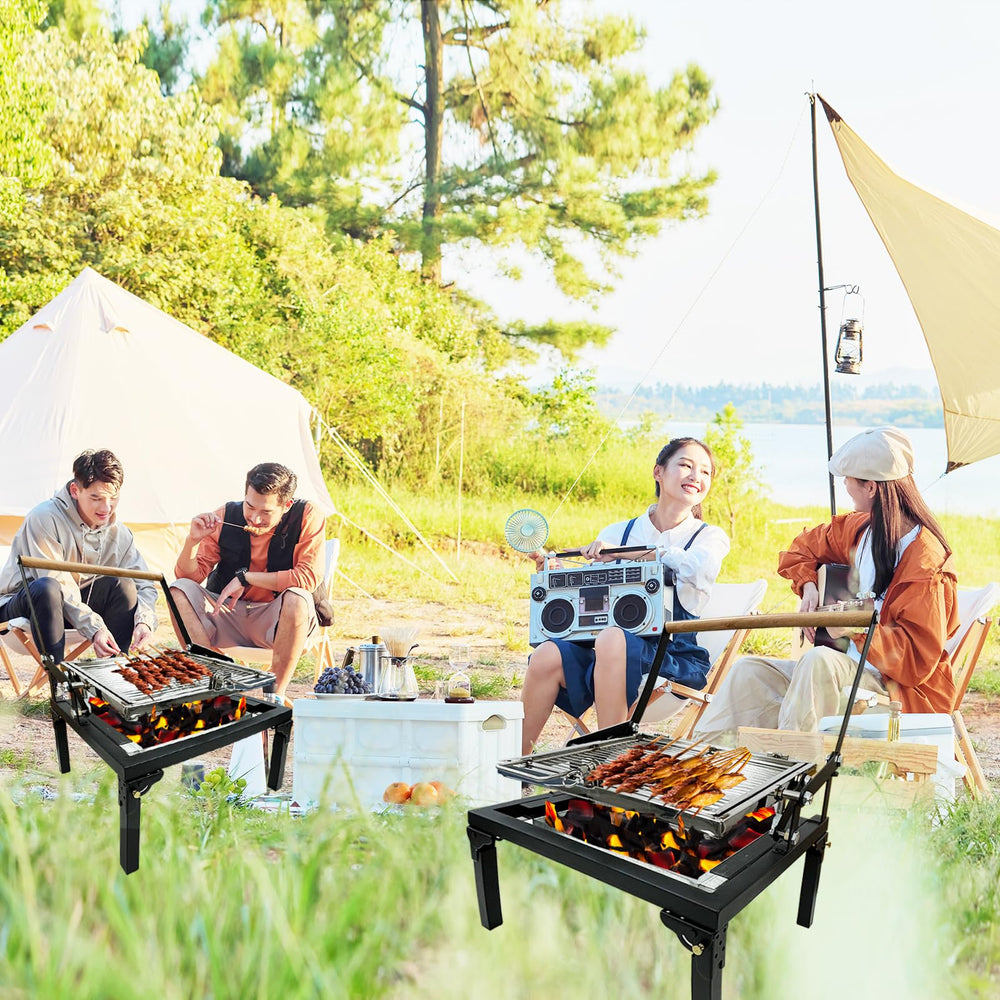 ZICHOUYING folded compact grill in trunk illustrating easy transport benefit