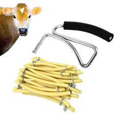 Zikimed bander in use on livestock demonstrating controlled placement and operator handling