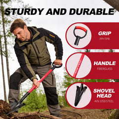 ZIKUPOL footrest and blade edge showing anti-slip pattern, improves leverage