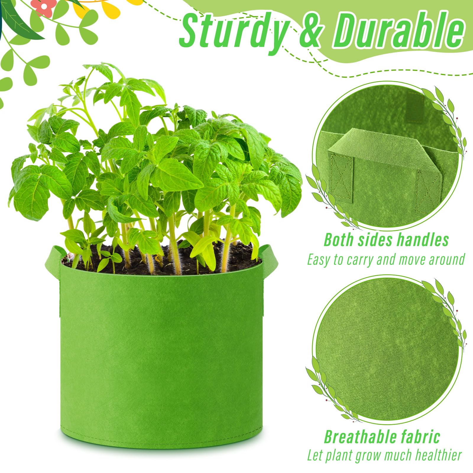Ziliny folded flat fabric planters demonstrating compact storage advantage