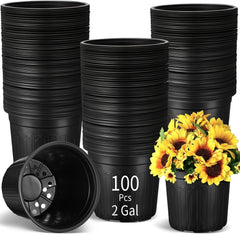 Ziliny front view of 100-pack 2-gallon pots showing quantity and stable shape