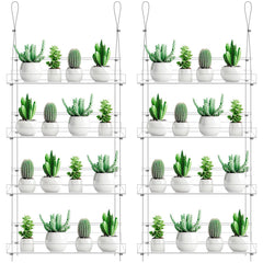 Ziliny front view of clear hanging window shelves showing clean display benefit