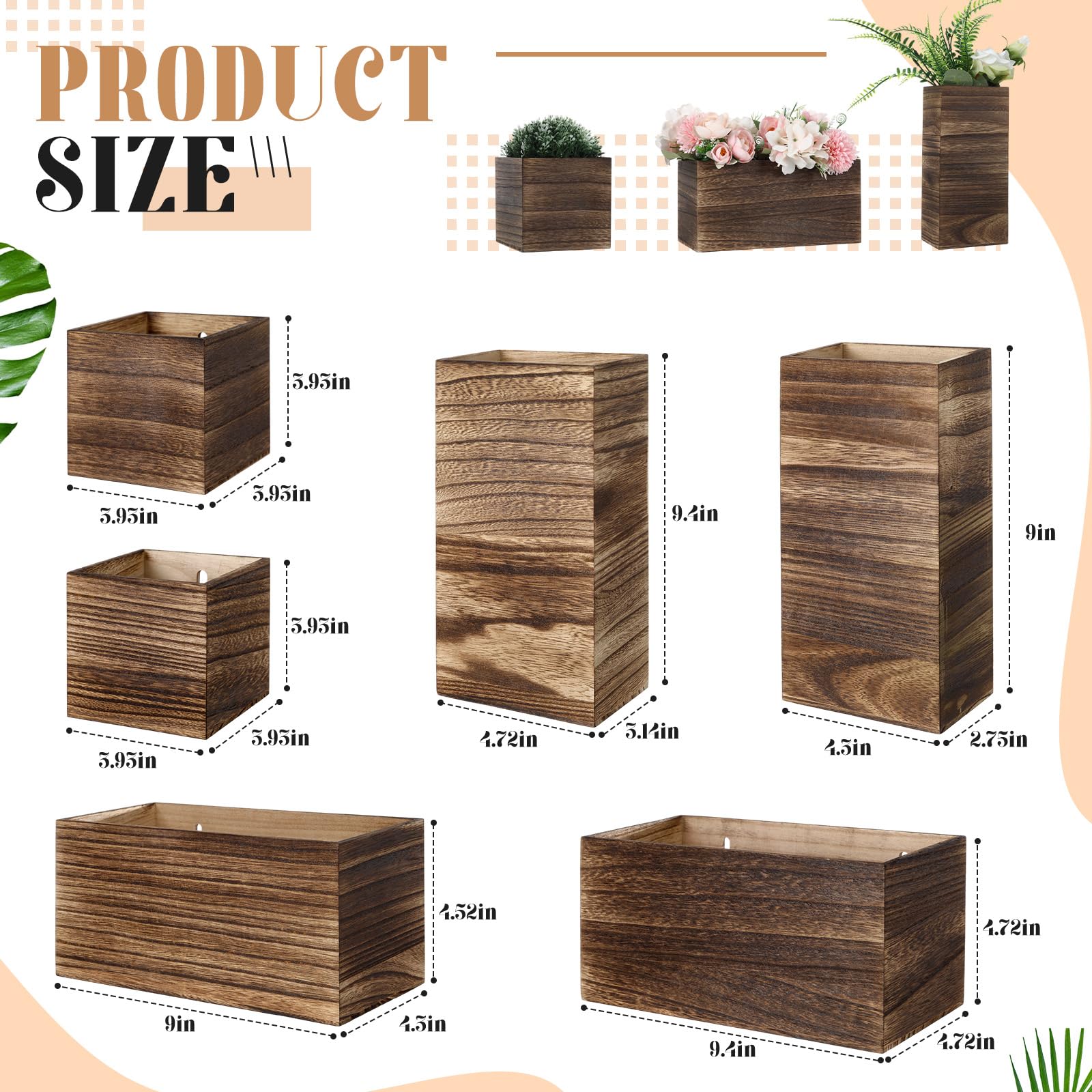 Ziliny close-up of horizontal planter wood grain highlighting natural finish and durability