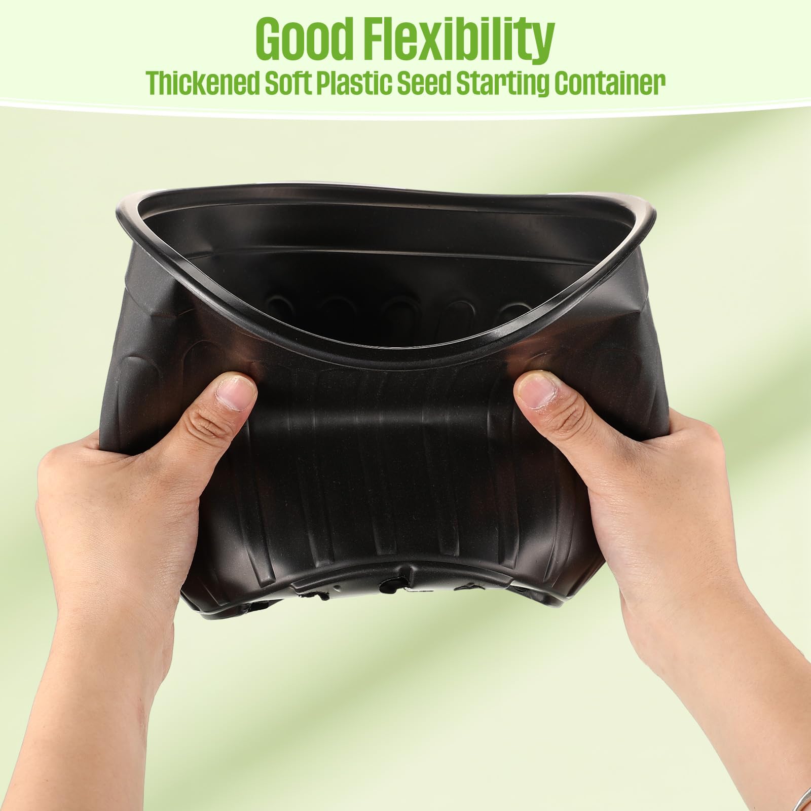 Ziliny pot held in hand to show scale and easy handling for transplanting tasks