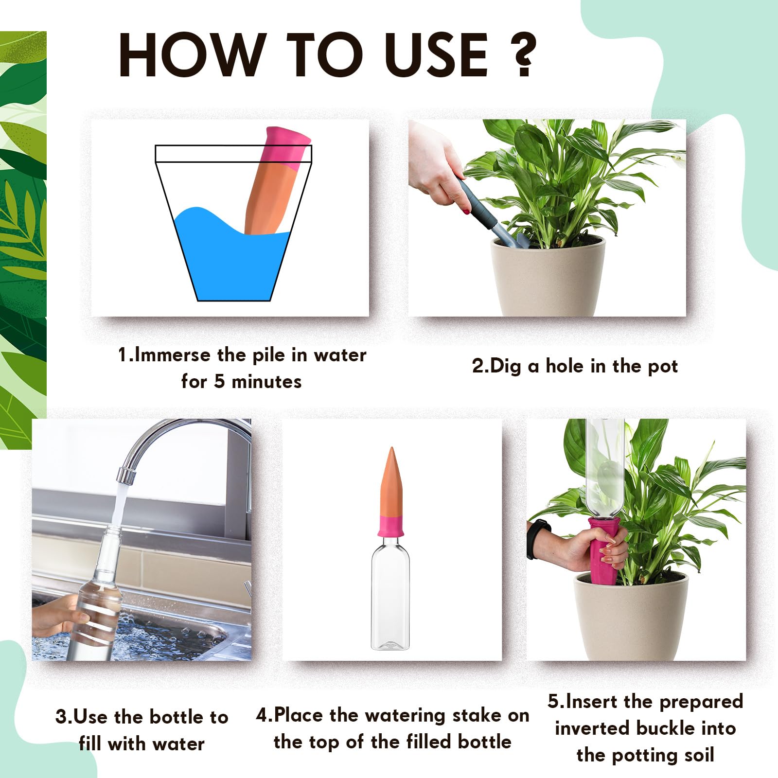 Ziliny watering bottle beside ruler to show 25 oz size and space-saving benefit