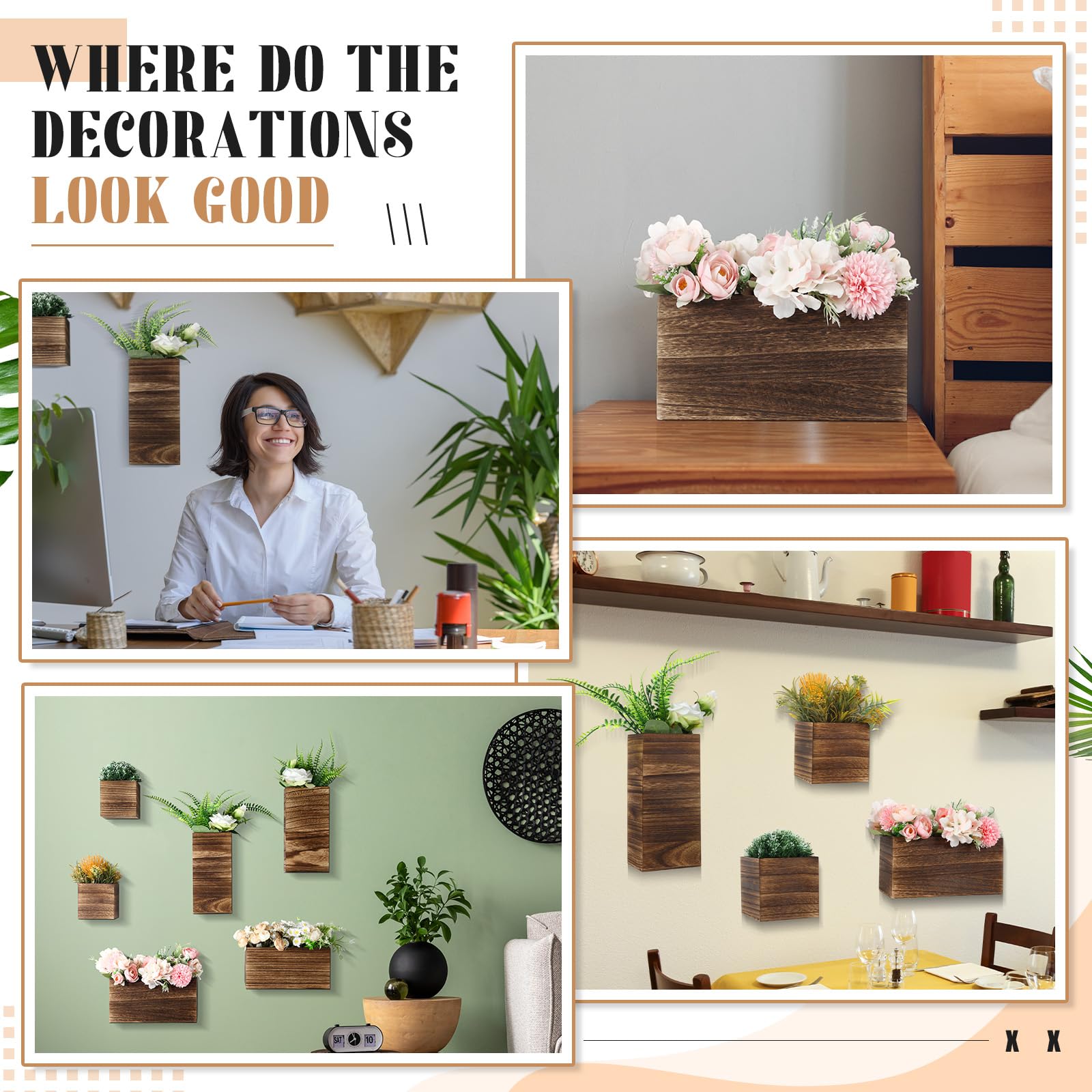 Ziliny styled wall arrangement in living room adding rustic charm and space-saving greenery