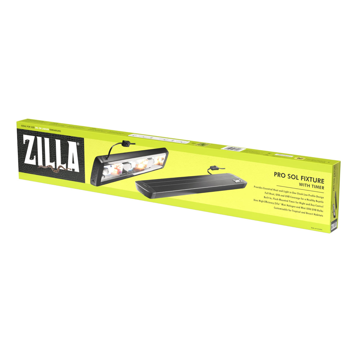 Zilla Pro Sol front view showing sleek black housing and full-length coverage benefit