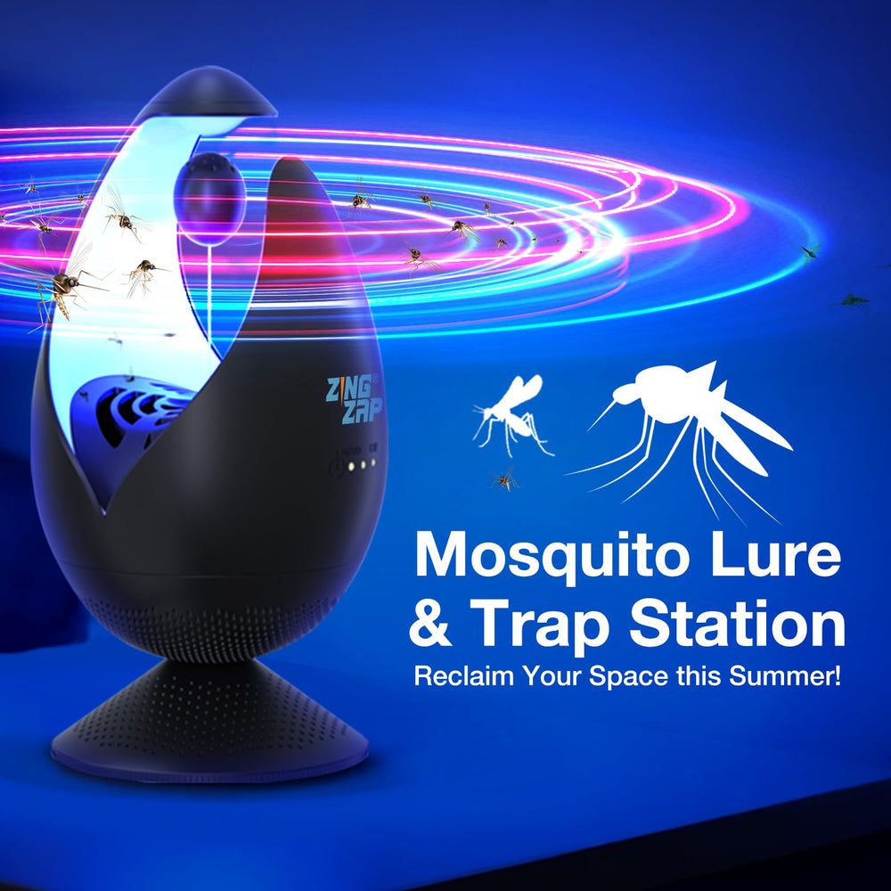 ZingZap closeup blue light lens attracting mosquitoes effectively
